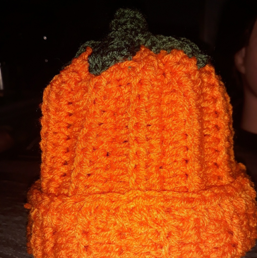 Crochet pumpkin beanie